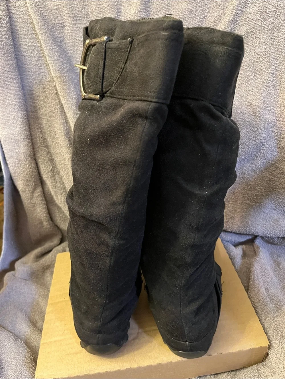 Maurice’s Women's Black Knee-High Buckle Boots